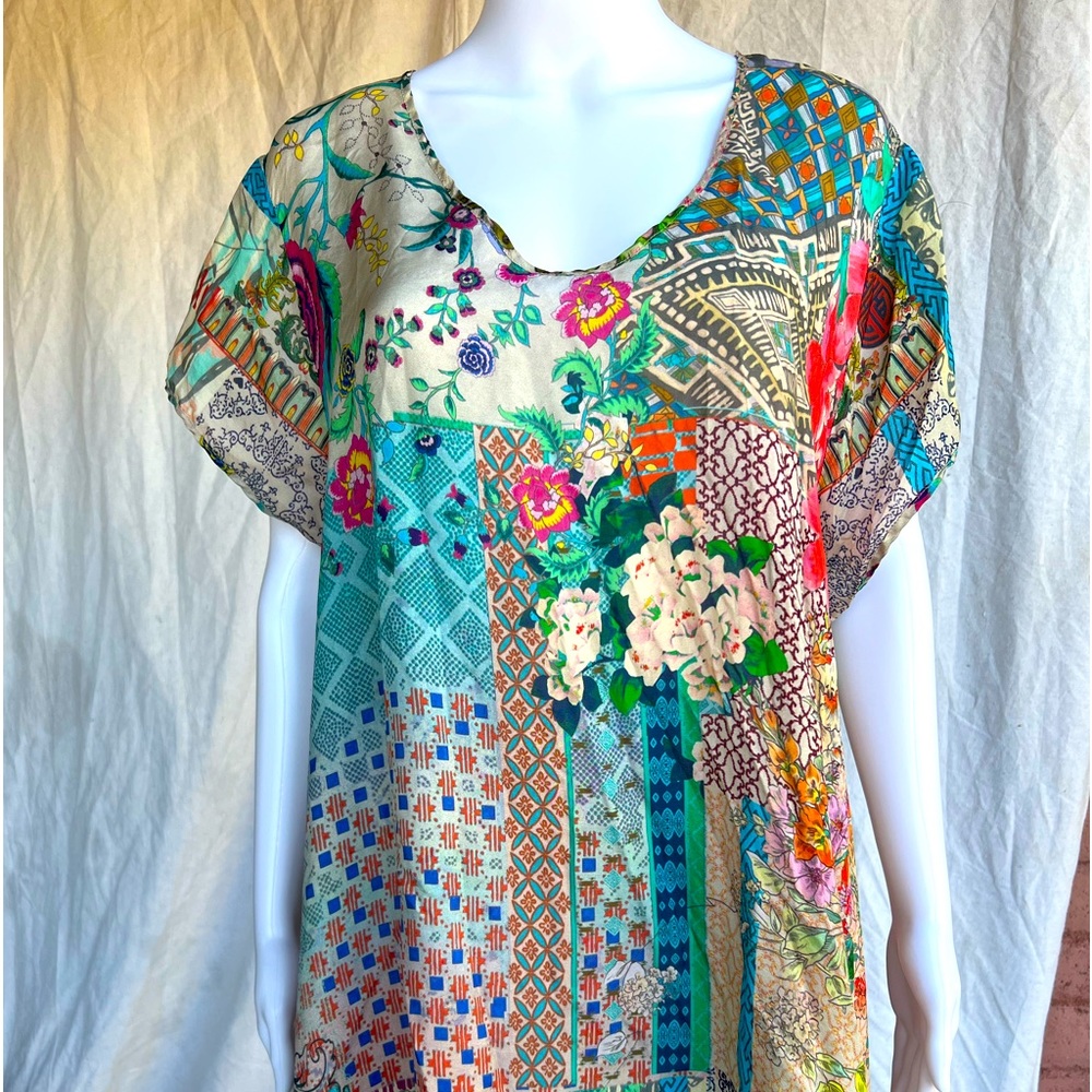 Johnny Was Silk Floral Tunic
